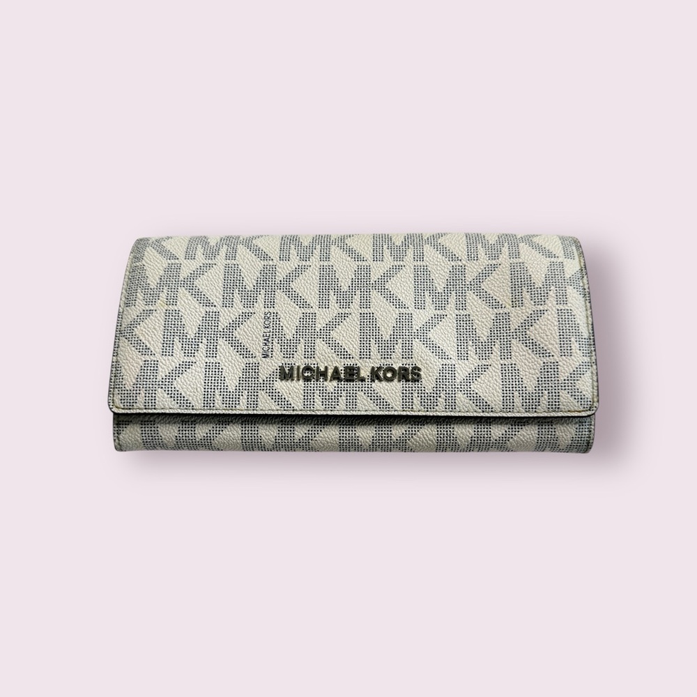 Michael‎ Kors Signature Monogram Wallet in Blue and White